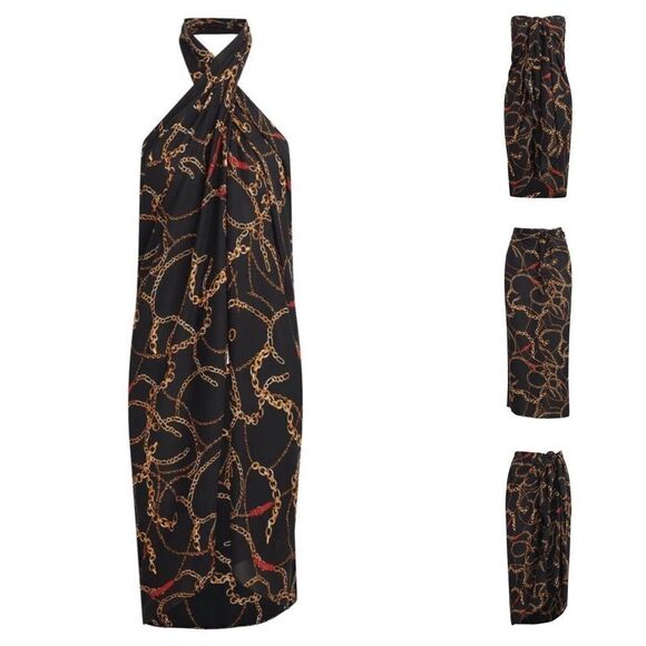 Walter Baker Multi Way Corsica Paradise Sarong Ibiza Chain Print One Size NWT - Picture 13 of 13